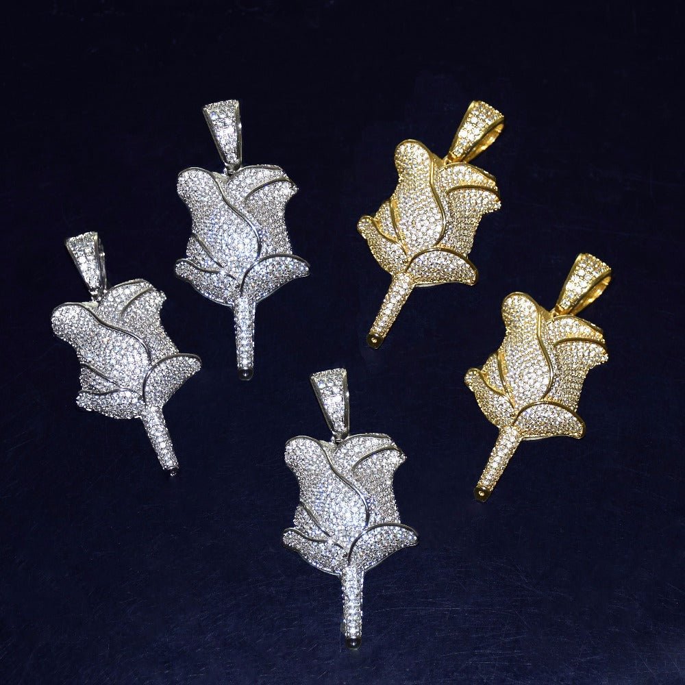 18K Gold Diamond Rose - Drip Culture Jewelry