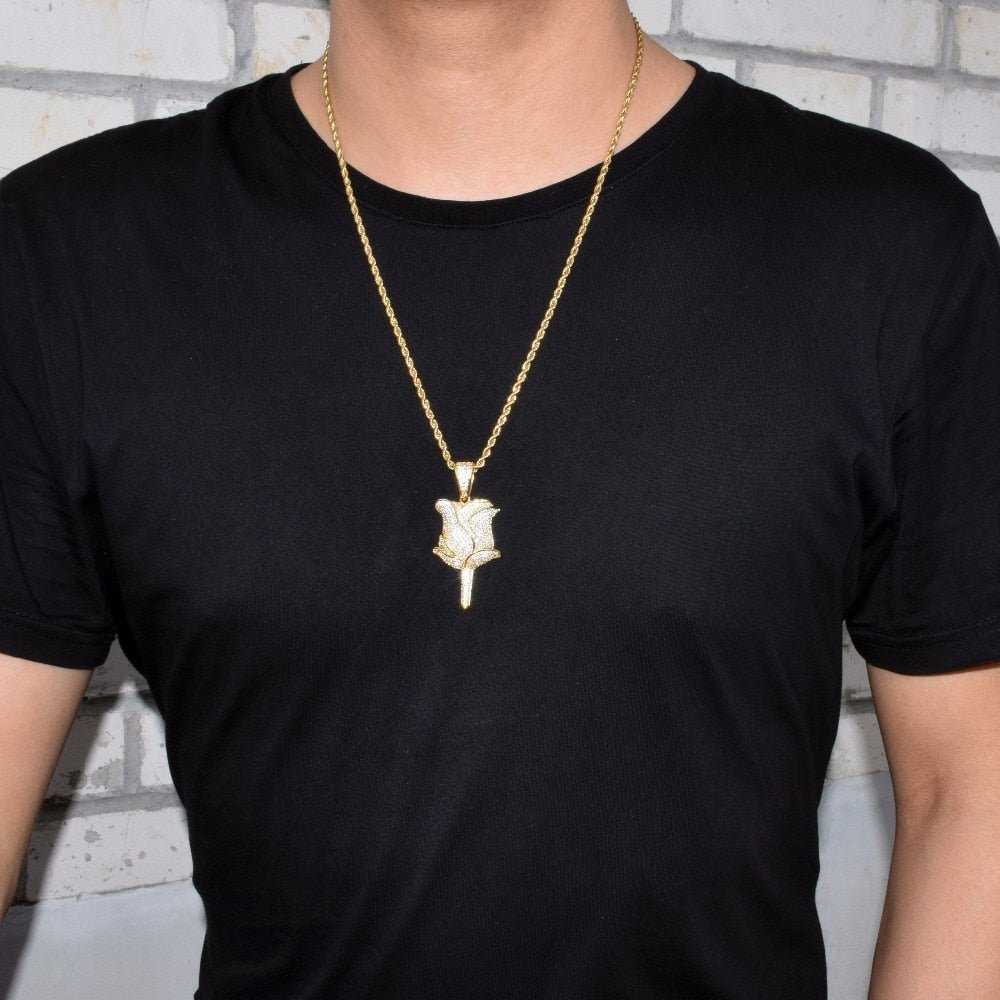 18K Gold Diamond Rose - Drip Culture Jewelry