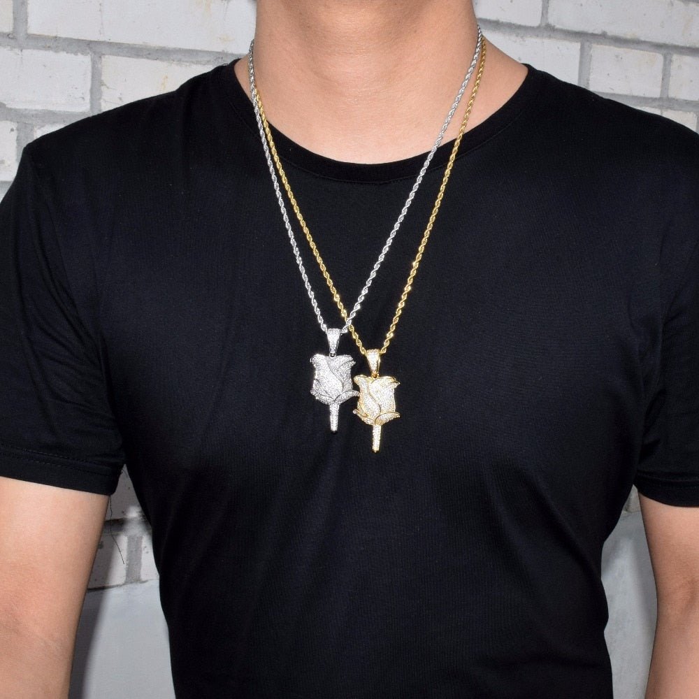18K Gold Diamond Rose - Drip Culture Jewelry