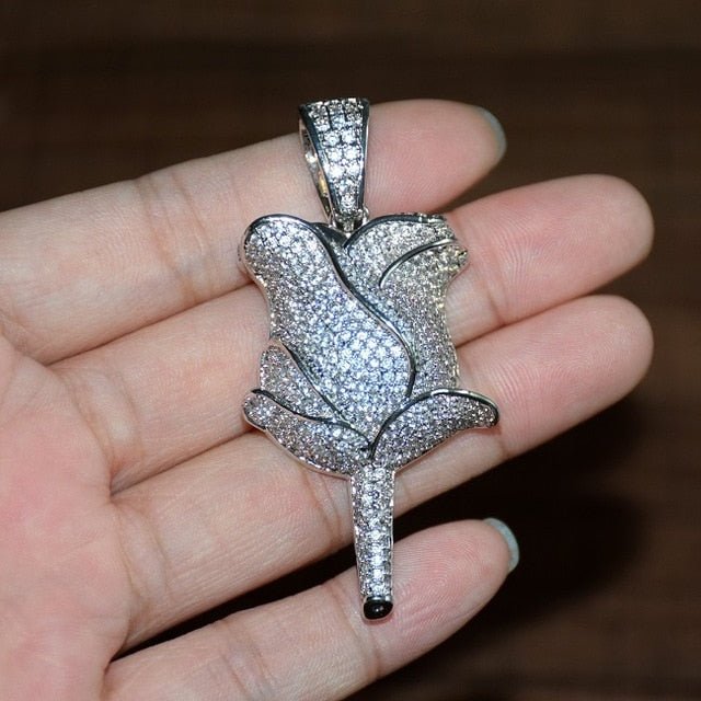 18K Gold Diamond Rose - Drip Culture Jewelry