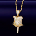 18K Gold Diamond Rose - Drip Culture Jewelry