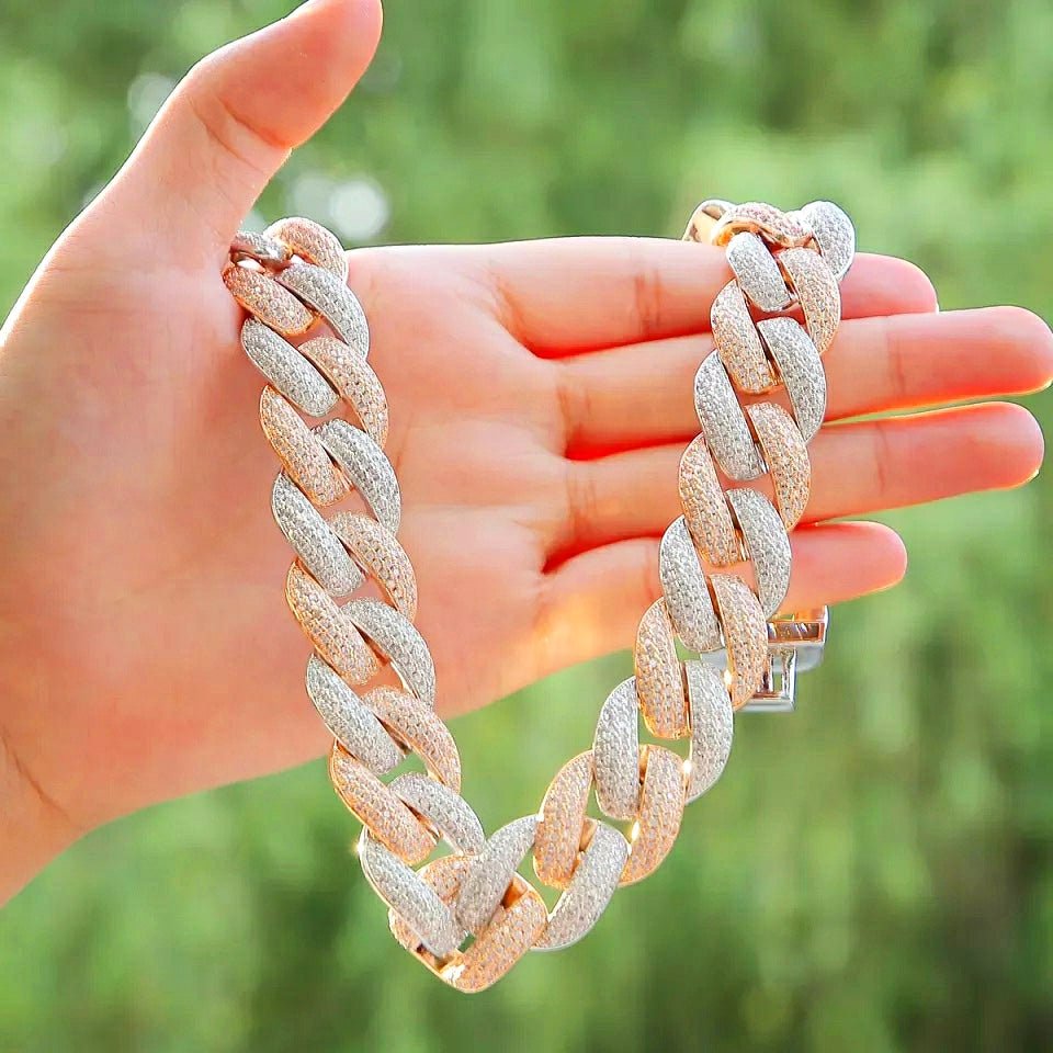 18K Gold Diamond Round Cuban Link Chain - Drip Culture Jewelry