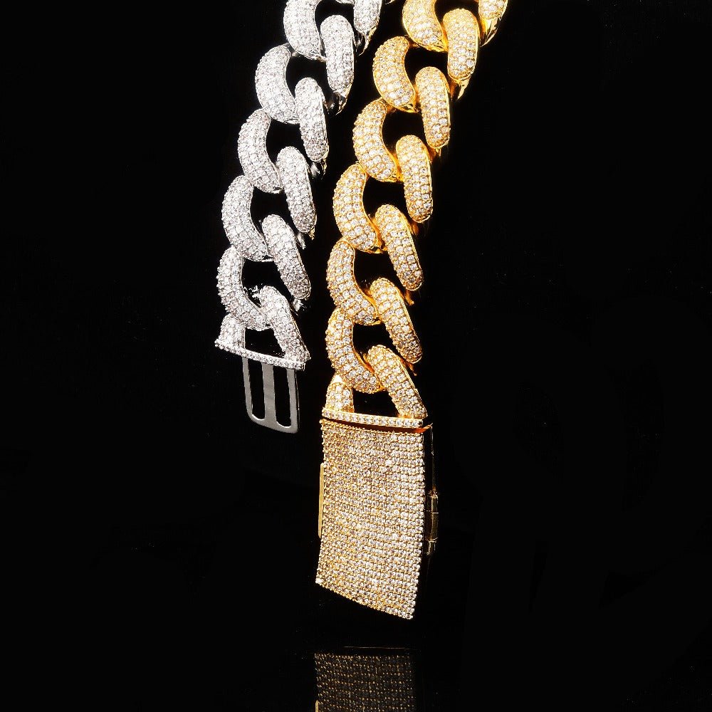 18K Gold Diamond Round Cuban Link Chain - Drip Culture Jewelry