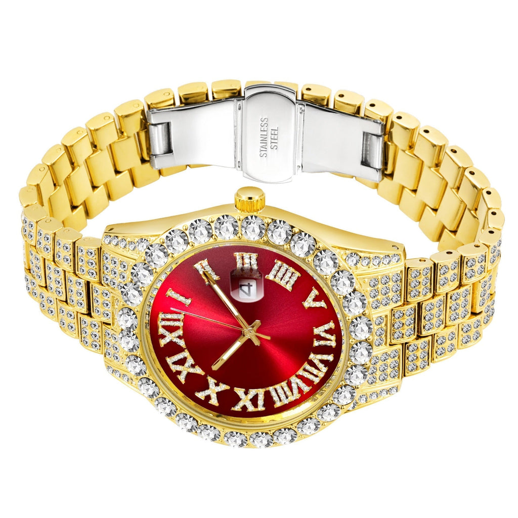 18k Gold Diamond Royal Watch - Drip Culture Jewelry