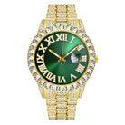 18k Gold Diamond Royal Watch - Drip Culture Jewelry