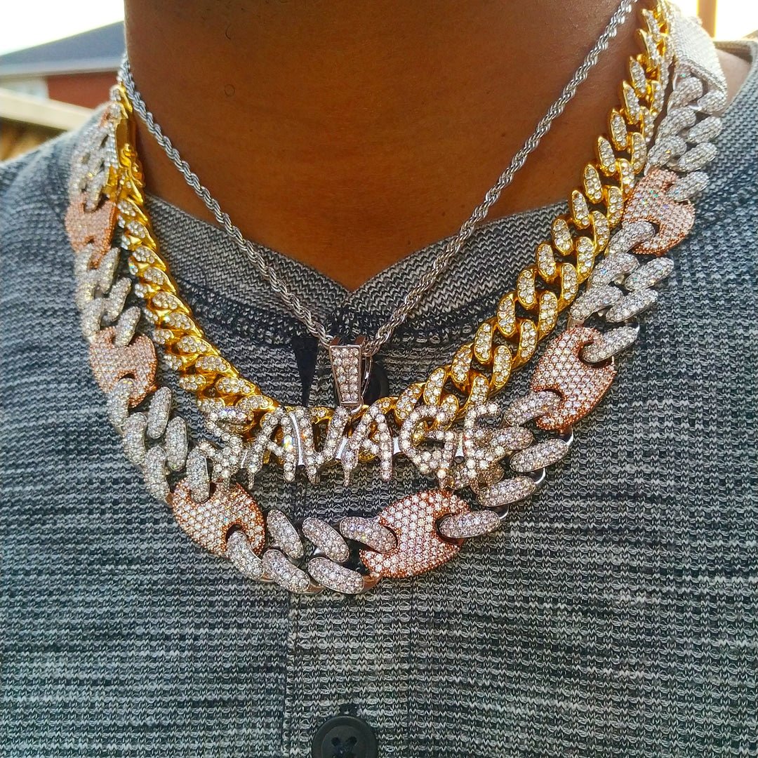 18K Gold Diamond Savage - Drip Culture Jewelry