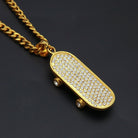 18K Gold Diamond Skateboard - Drip Culture Jewelry