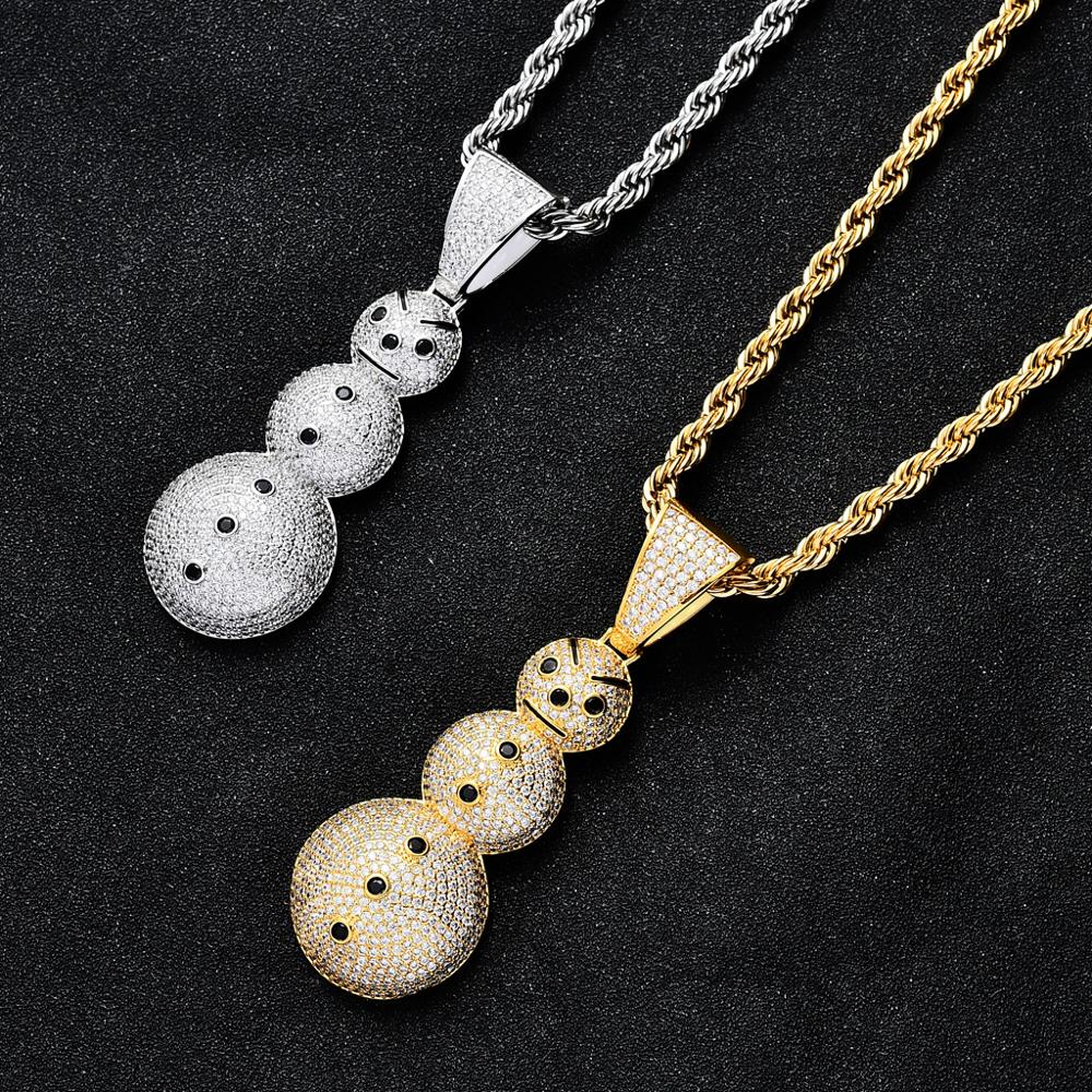 18K Gold Diamond Snowman - Drip Culture Jewelry