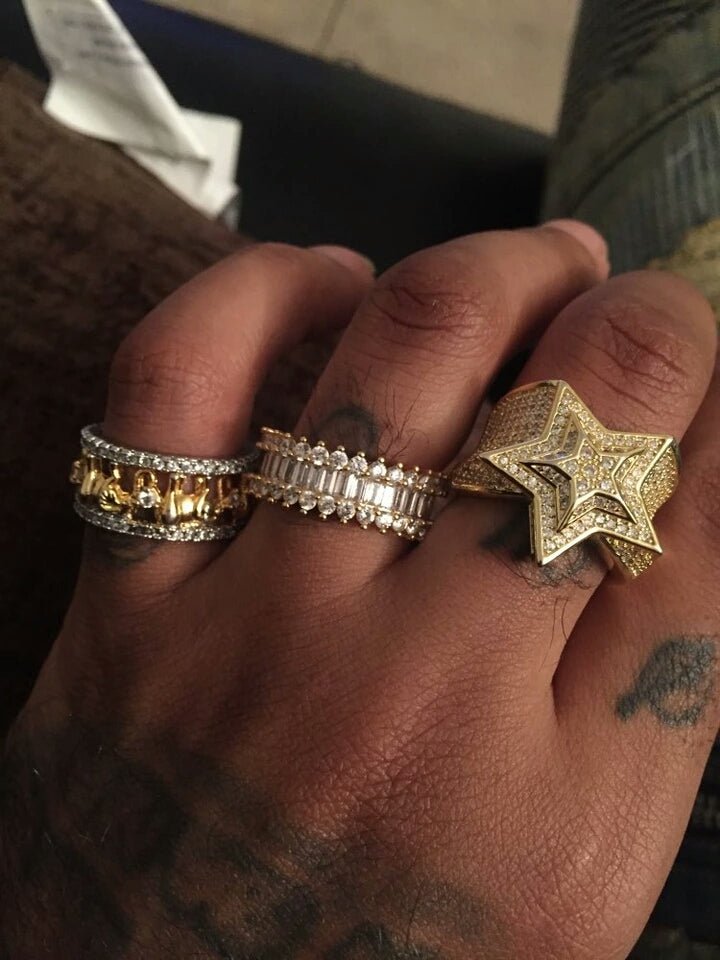 18K Gold Diamond Star Ring - Drip Culture Jewelry