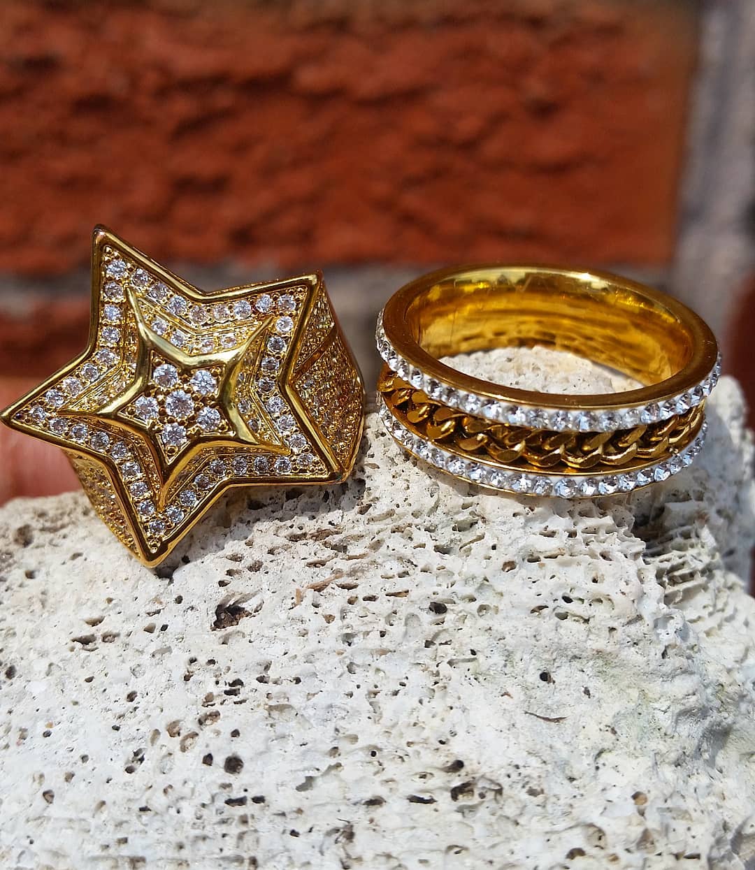 18K Gold Diamond Star Ring - Drip Culture Jewelry