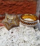 18K Gold Diamond Star Ring - Drip Culture Jewelry