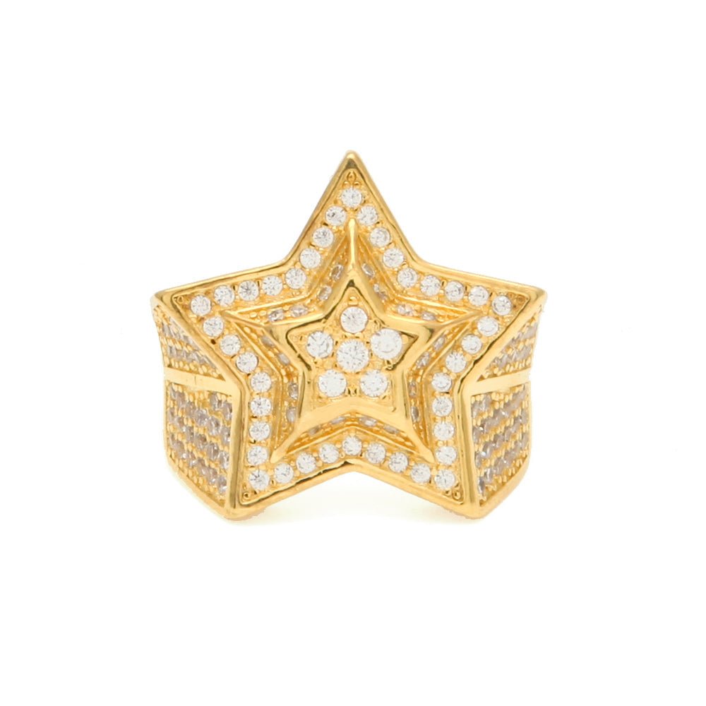 18K Gold Diamond Star Ring - Drip Culture Jewelry