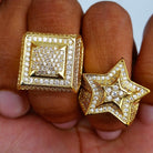 18K Gold Diamond Star Ring - Drip Culture Jewelry