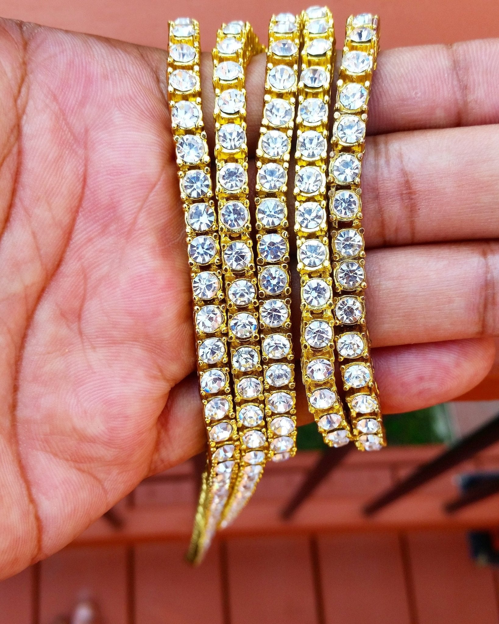18K Gold Diamond Tennis Chain Bracelet Set ( 2 Pieces ) - Drip Culture Jewelry