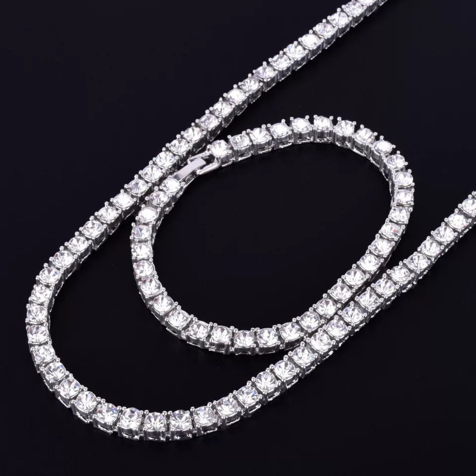 18K Gold Diamond Tennis Chain Bracelet Set ( 2 Pieces ) - Drip Culture Jewelry
