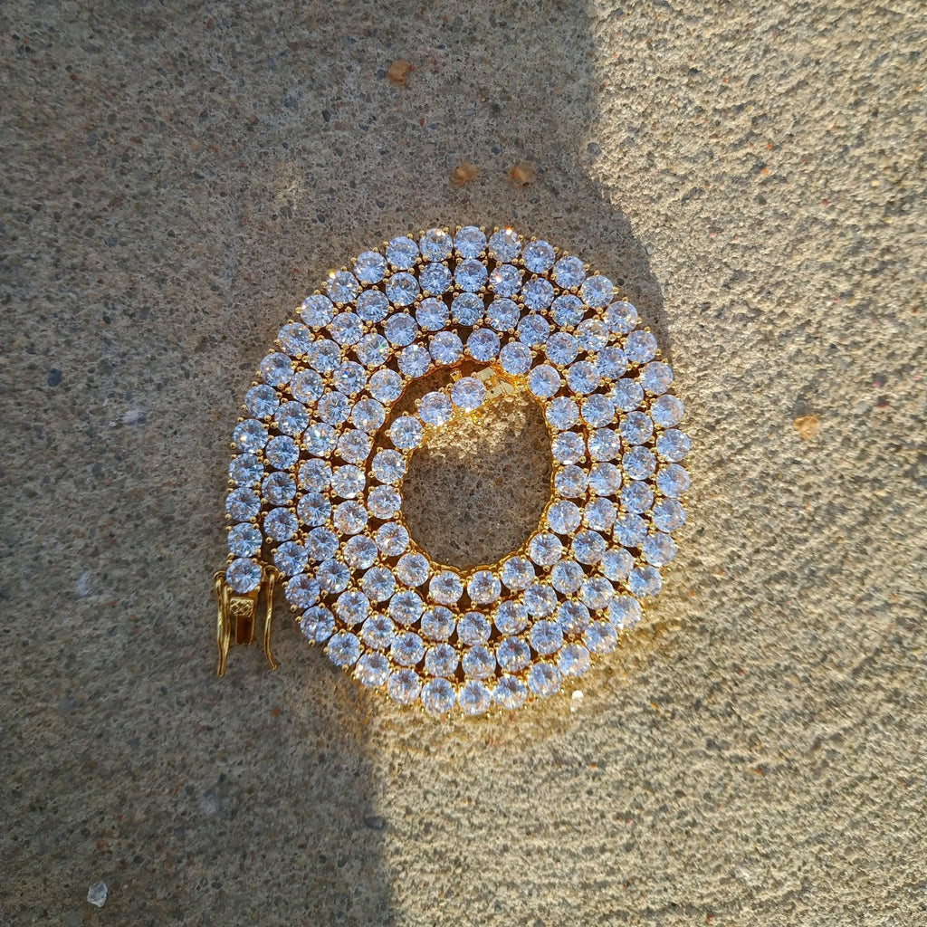 18k Gold Diamond Tennis Necklace - Drip Culture Jewelry