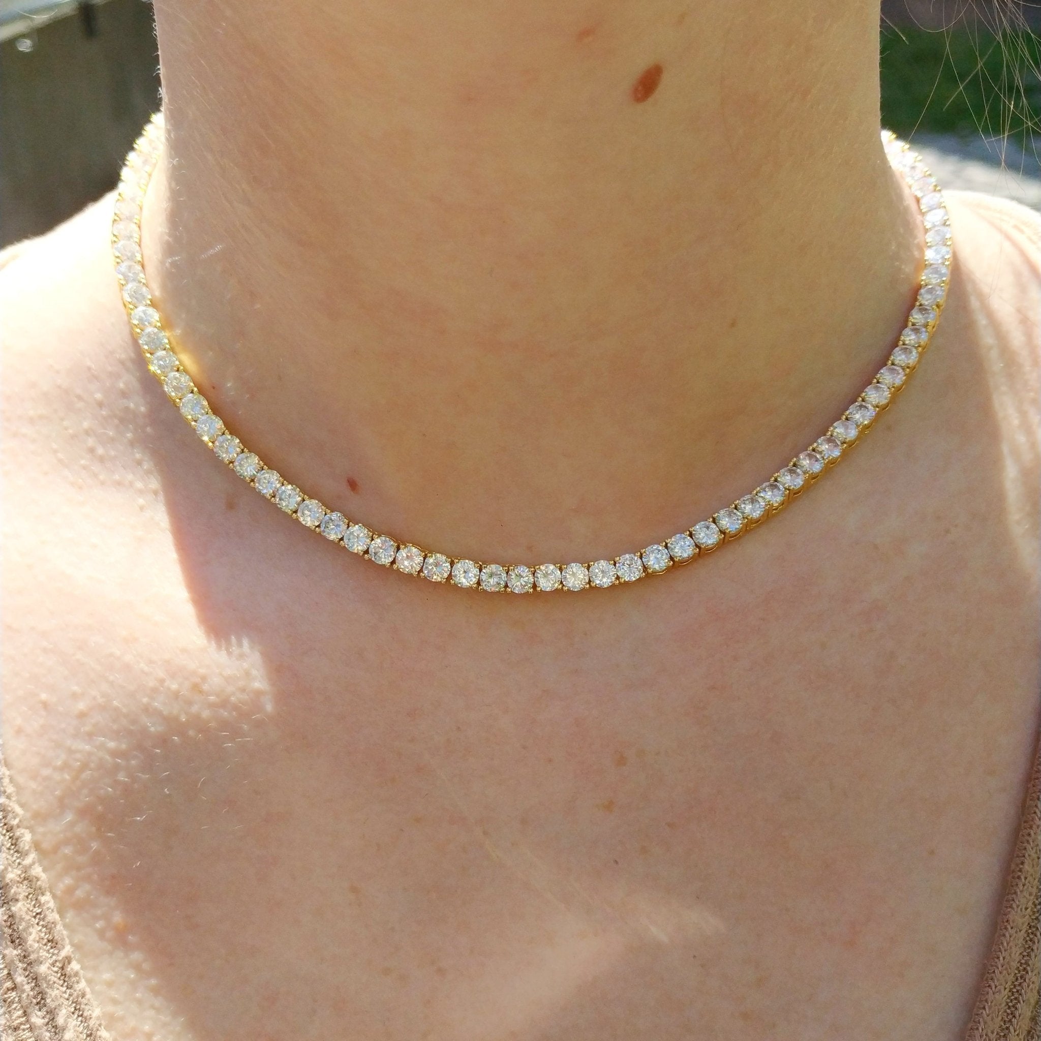 18k Gold Diamond Tennis Necklace - Drip Culture Jewelry