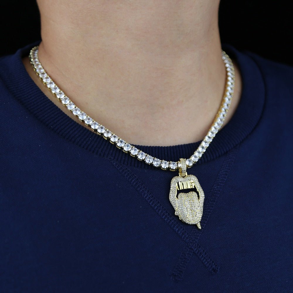 18K Gold Diamond Tongue - Drip Culture Jewelry