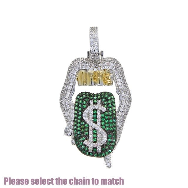 18K Gold Diamond Tongue - Drip Culture Jewelry