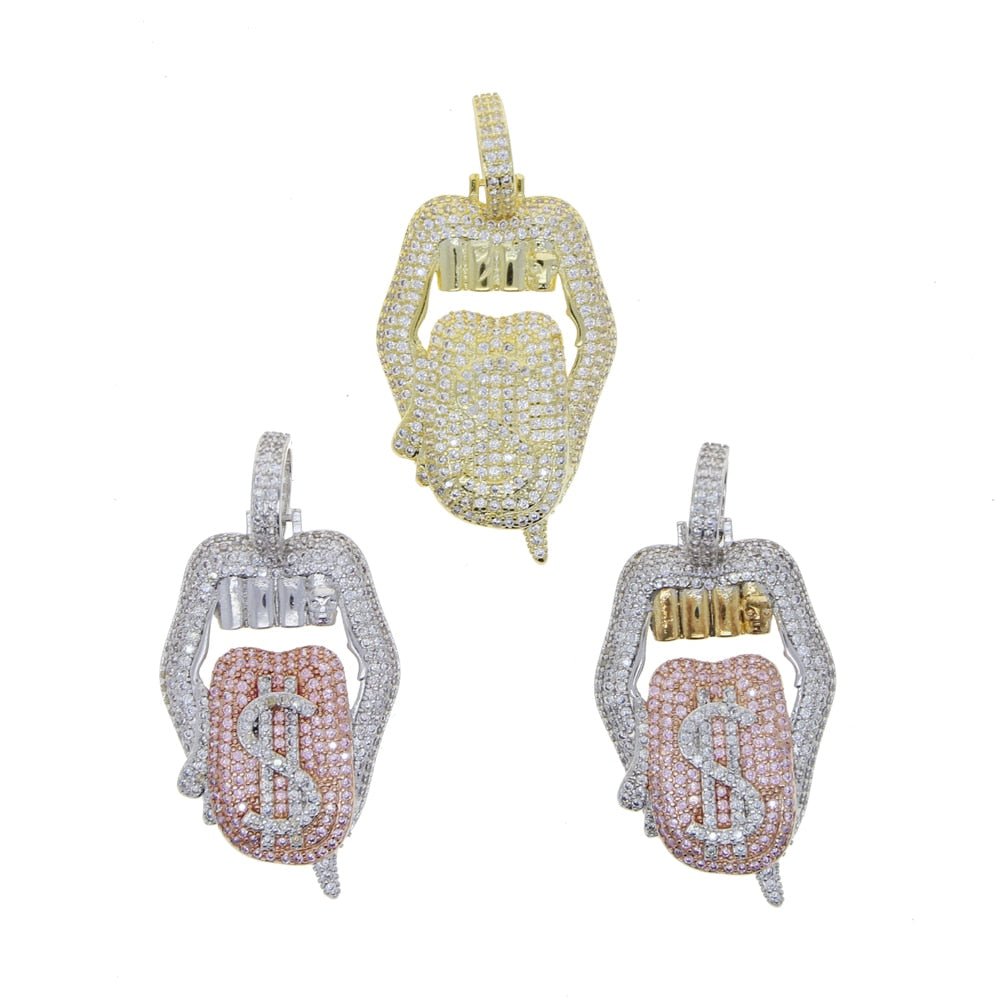 18K Gold Diamond Tongue - Drip Culture Jewelry