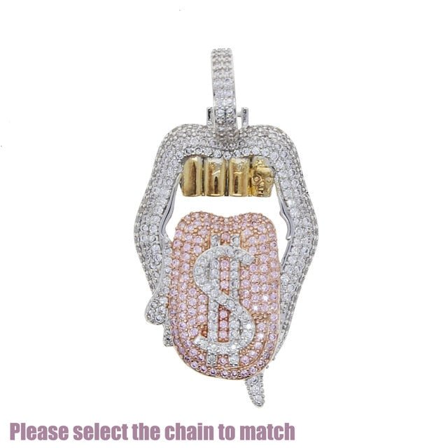 18K Gold Diamond Tongue - Drip Culture Jewelry