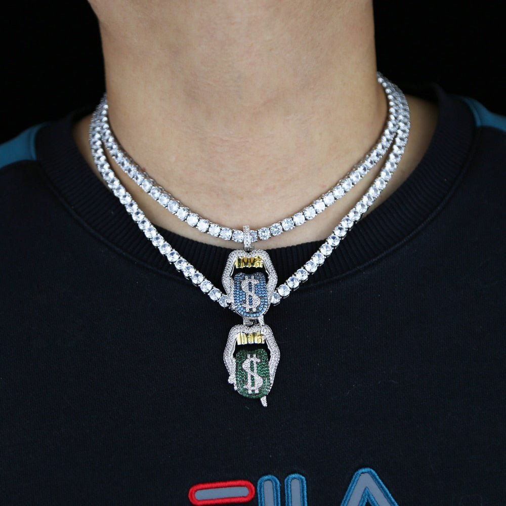 18K Gold Diamond Tongue - Drip Culture Jewelry