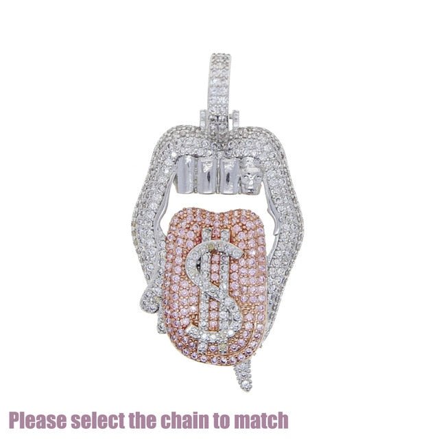 18K Gold Diamond Tongue - Drip Culture Jewelry