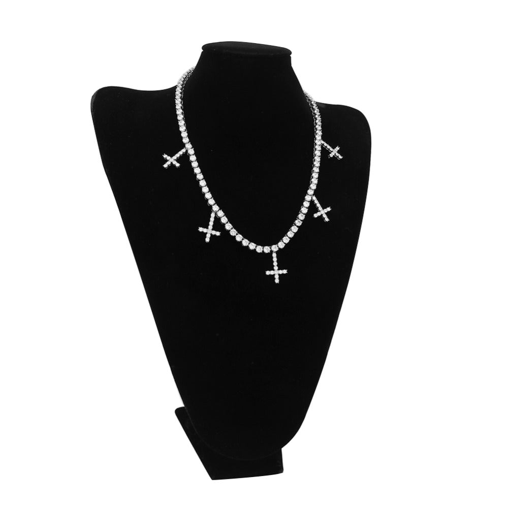 18K Gold Diamond Upside Down Uzi Cross Chain - Drip Culture Jewelry