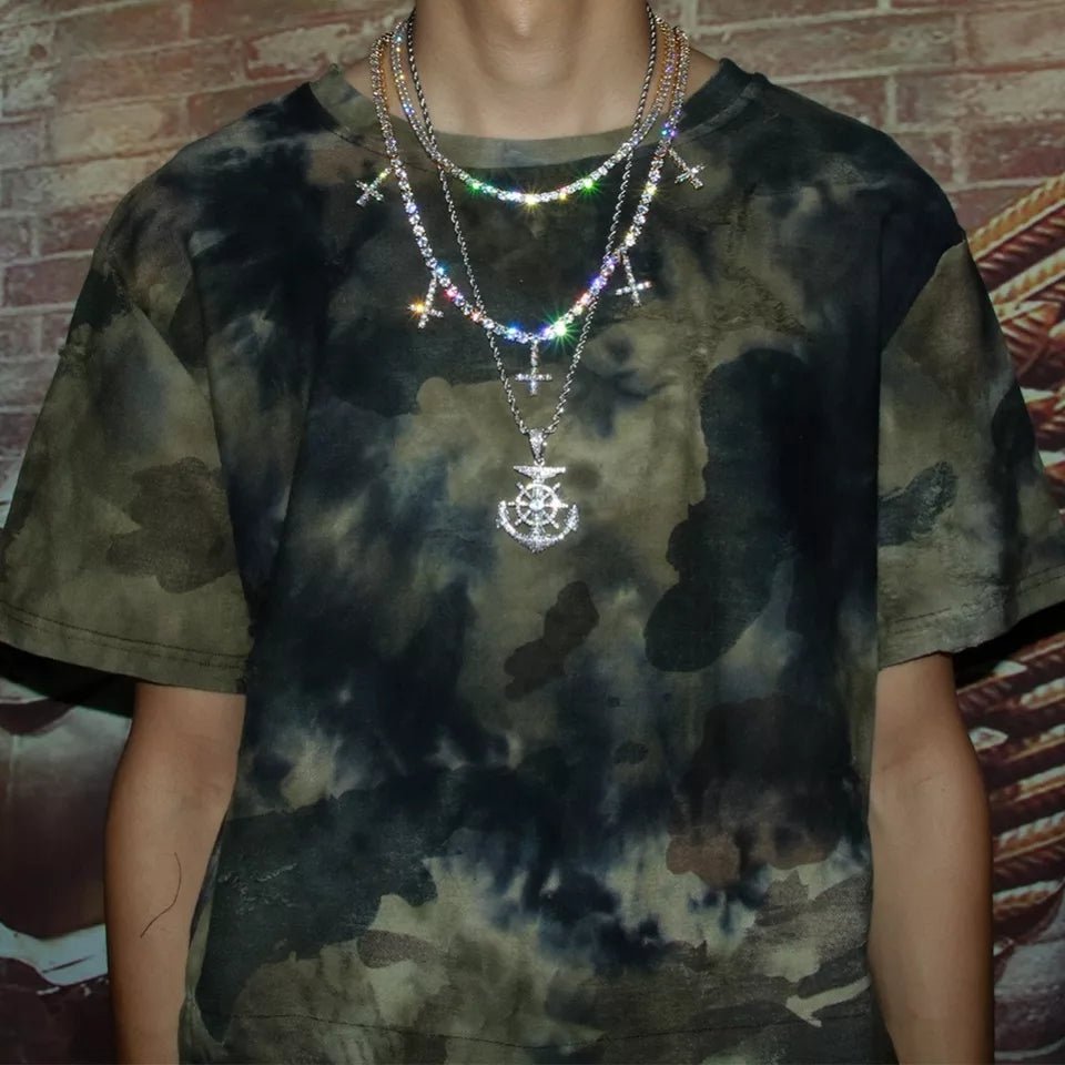 18K Gold Diamond Upside Down Uzi Cross Chain - Drip Culture Jewelry