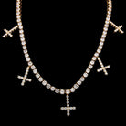 18K Gold Diamond Upside Down Uzi Cross Chain - Drip Culture Jewelry