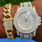 18K Gold Frozen Watch - Drip Culture Jewelry