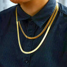 18k Gold Herringbone Chain - Drip Culture Jewelry