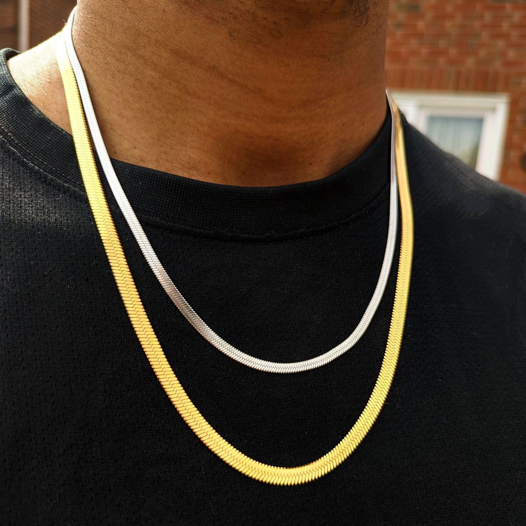 18k Gold Herringbone Chain - Drip Culture Jewelry