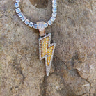 18k Gold Iced Lightning Bolt - Drip Culture Jewelry