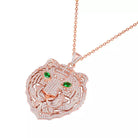 18K Gold Icy Emerald Eye Tiger - Drip Culture Jewelry