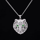 18K Gold Icy Emerald Eye Tiger - Drip Culture Jewelry