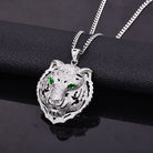 18K Gold Icy Emerald Eye Tiger - Drip Culture Jewelry