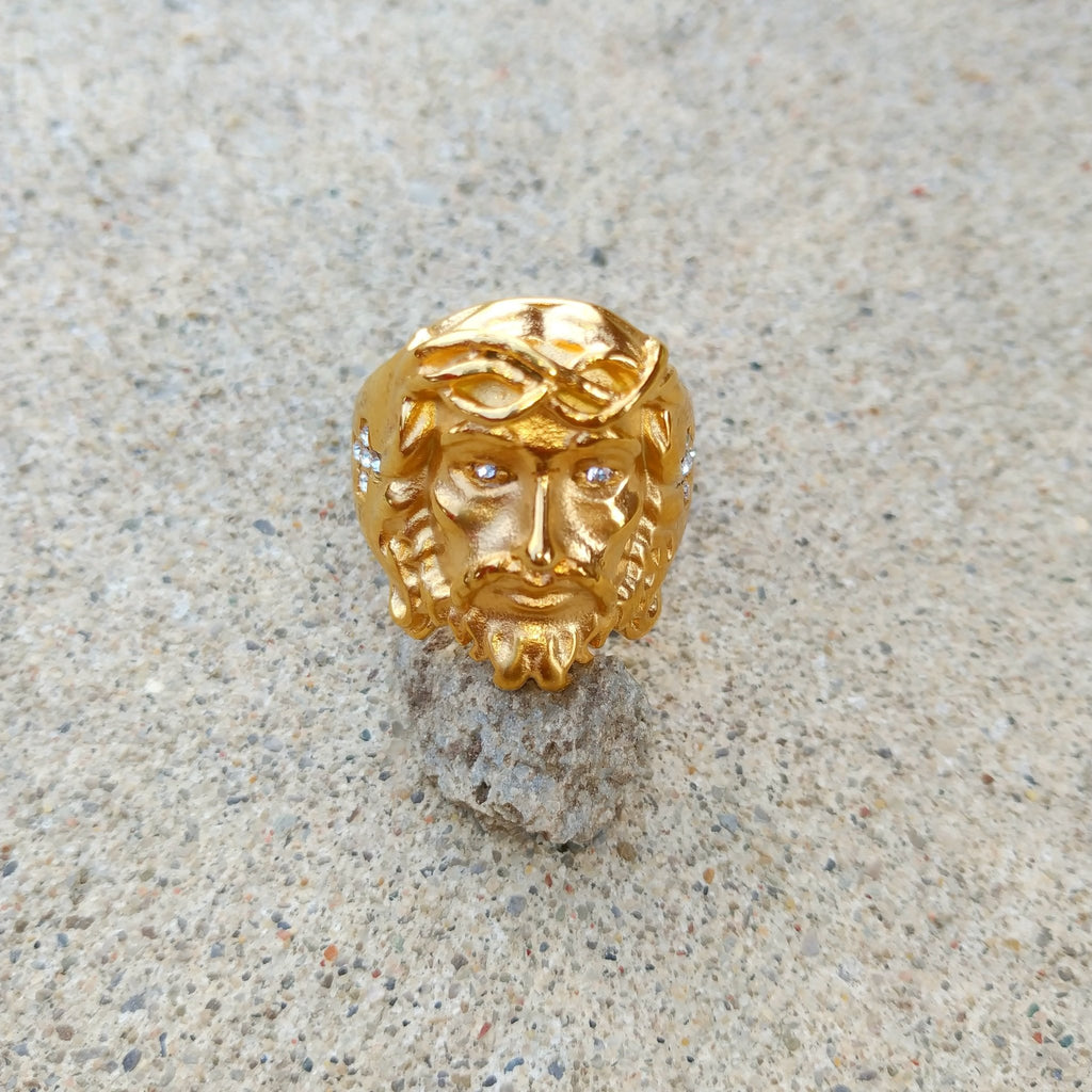 18K Gold Jesus Ring - Drip Culture Jewelry