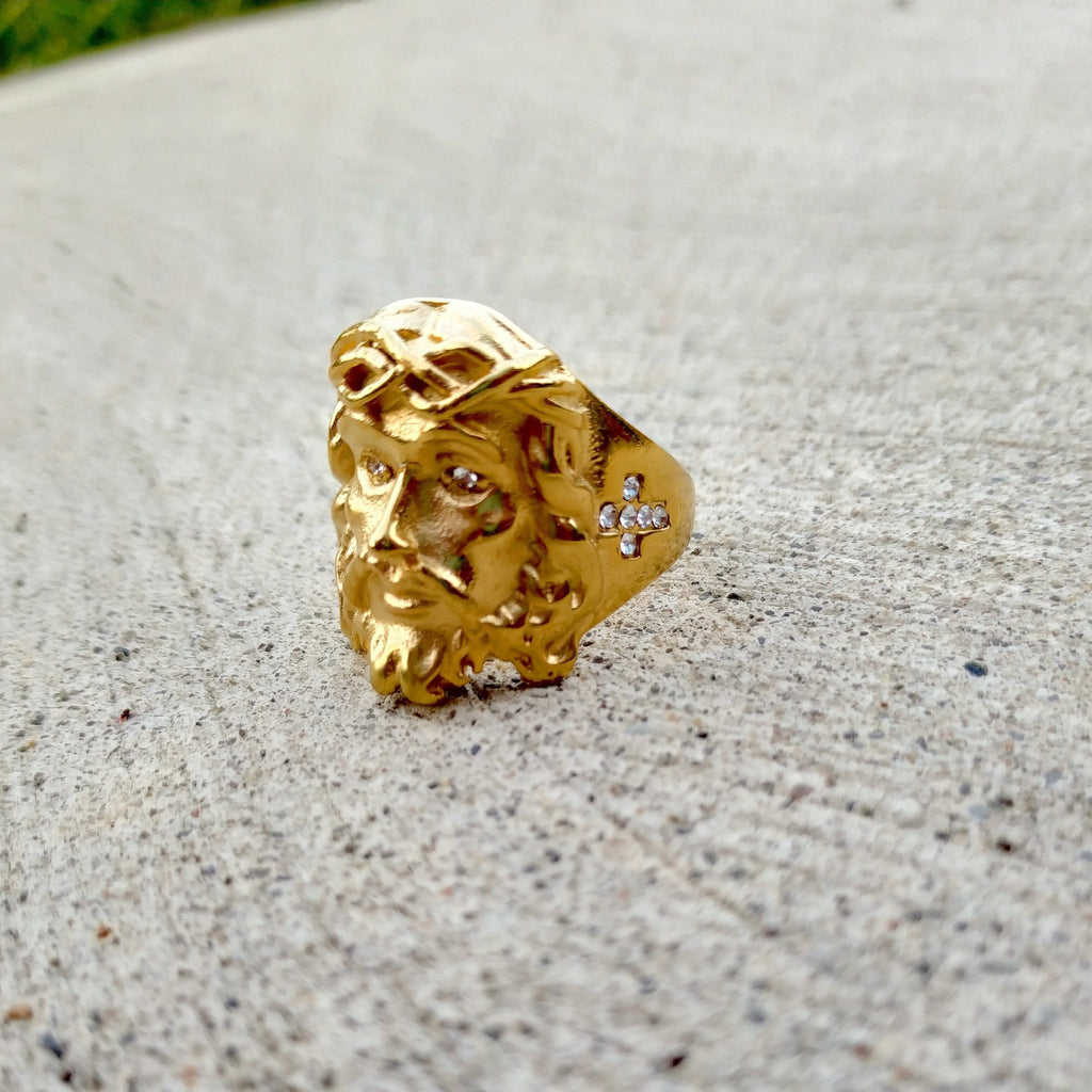 18K Gold Jesus Ring - Drip Culture Jewelry