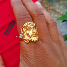 18K Gold Jesus Ring - Drip Culture Jewelry