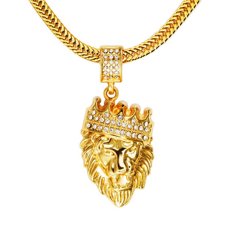 18K Gold King of the Jungle Pendant and Chain - Drip Culture Jewelry