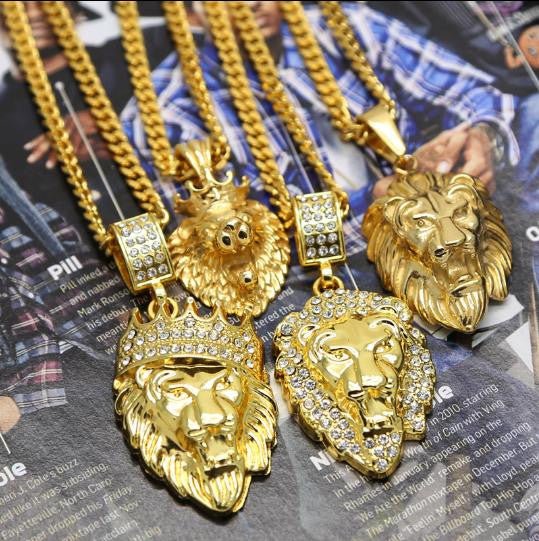18k Gold King of the jungle pendants - Drip Culture Jewelry