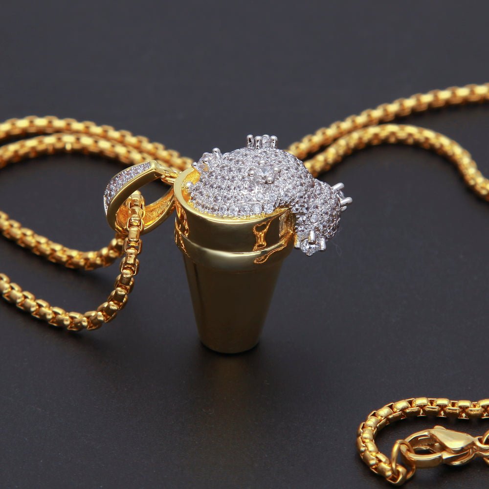 18K Gold Lean Pendant - Drip Culture Jewelry