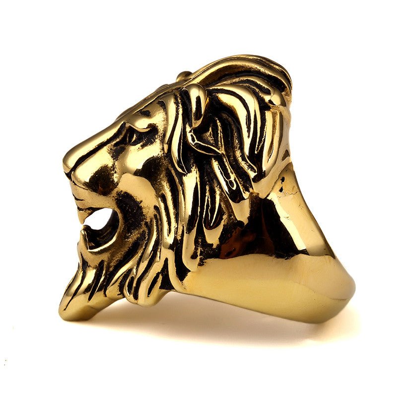 18K Gold Lion Head Ring - Drip Culture Jewelry