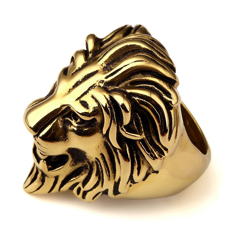 18K Gold Lion Head Ring - Drip Culture Jewelry