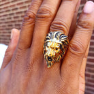 18K Gold Lion Head Ring - Drip Culture Jewelry