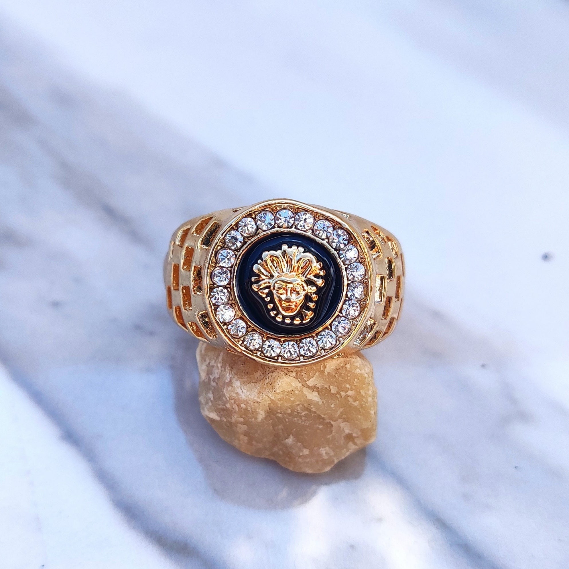 18K Gold Medusa Ring - Drip Culture Jewelry