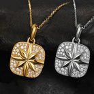 18k Gold Moissanite Diamond Compass Pendant - Drip Culture Jewelry