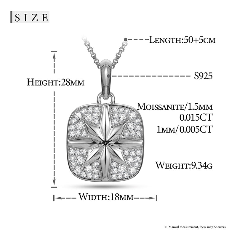 18k Gold Moissanite Diamond Compass Pendant - Drip Culture Jewelry