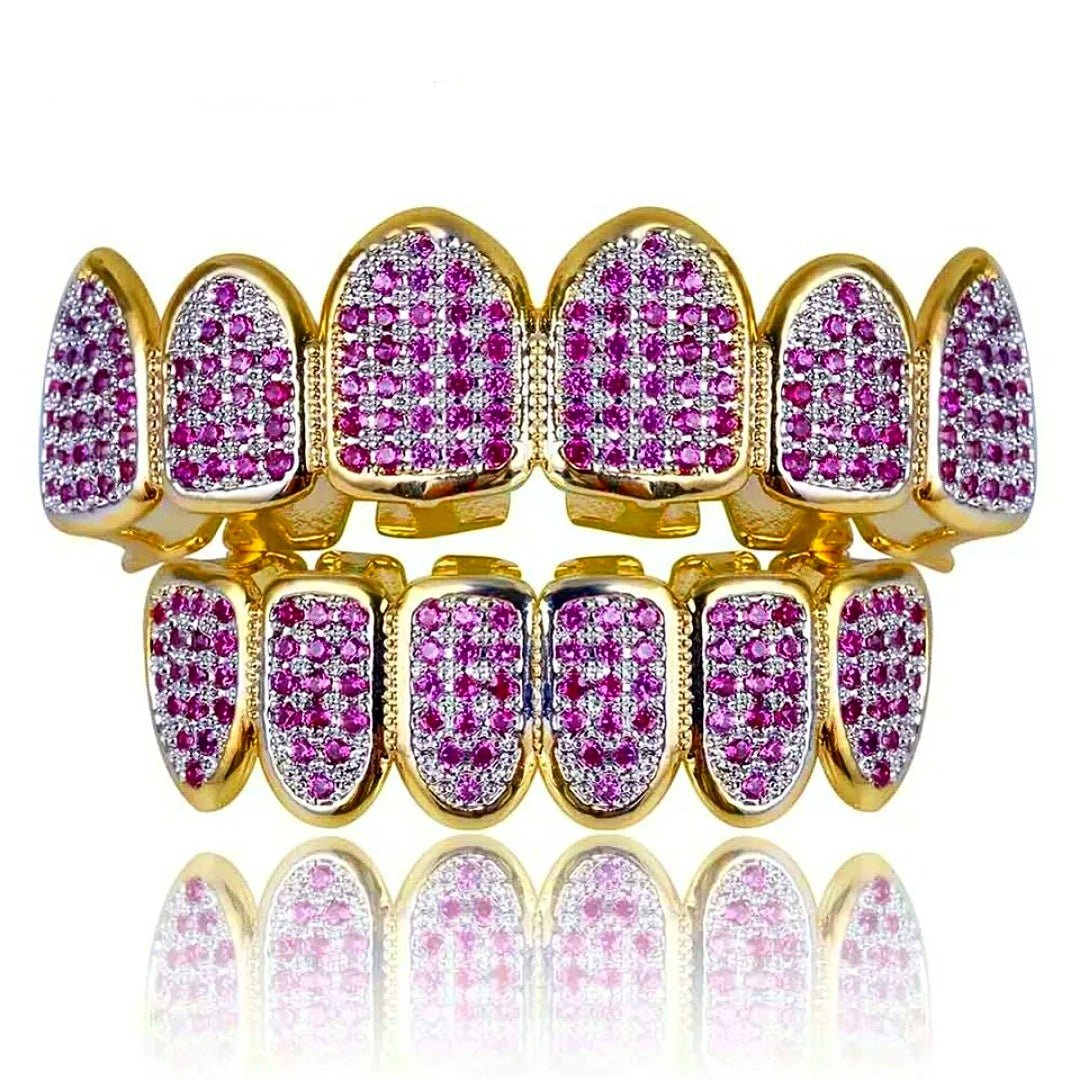 18k Gold Purple Post Grillz - Drip Culture Jewelry
